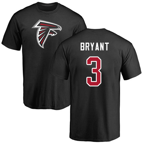 Atlanta Falcons Men Black Matt Bryant Name And Number Logo NFL Football #3 T Shirt->->Sports Accessory